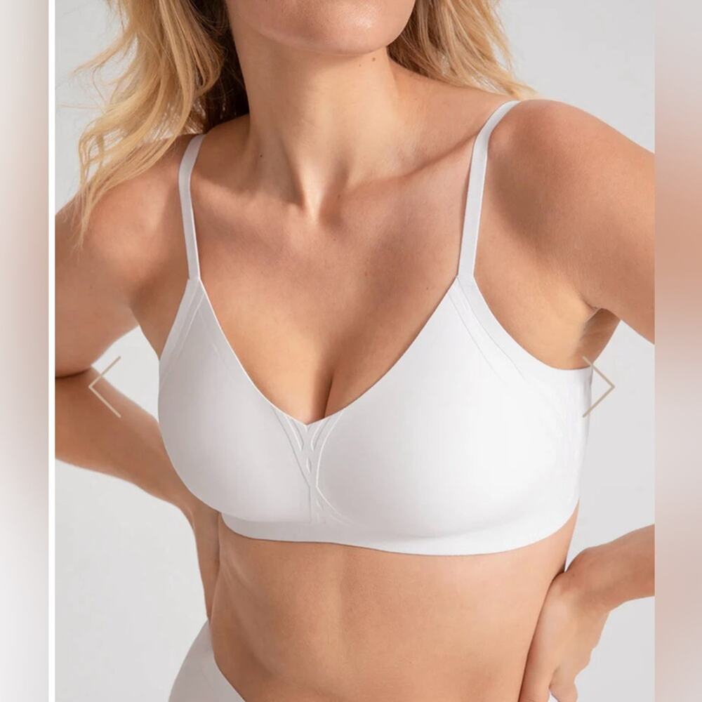 Honeylove Silhouette Bra Women's 2X 42C/D White Wireless Smoothing NWOT